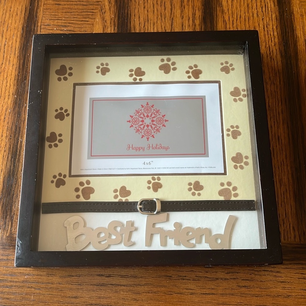 Best Friend Dog Shadowbox Picture Frame Small Blemish on Corner